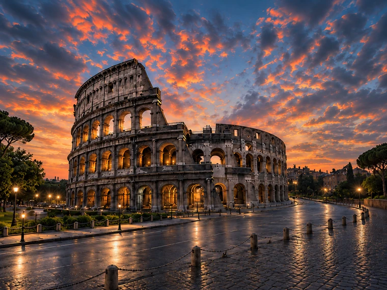 Coliseo de Roma al atardecer